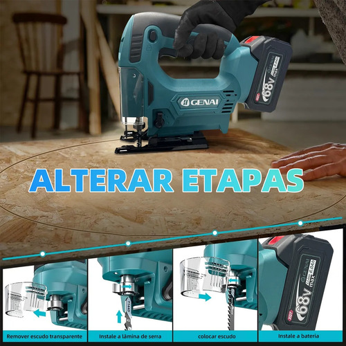 Serra Tico-tico 68v Sem Fio Brushless Com 2 Baterias E Acc
