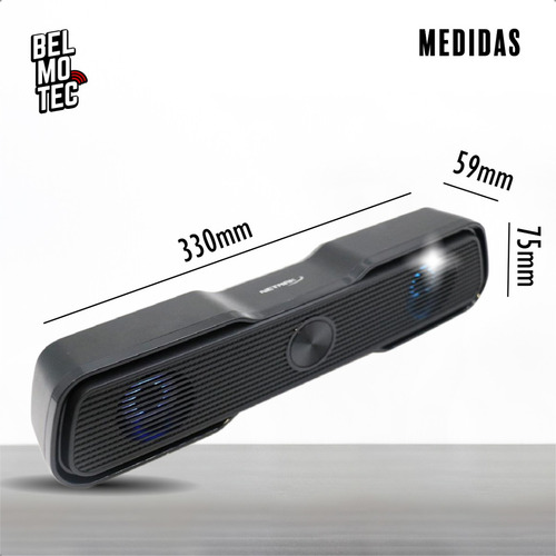 Barra De Sonido Rgb Netmak Hunter USB 2.0 Compatible Pc Consolas