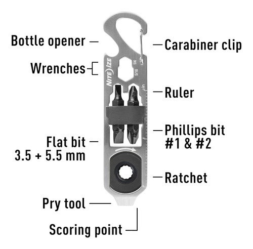 Nite Ize Kmtrt-11-r3 Doohickey, Trinquete Con Puntas Planas