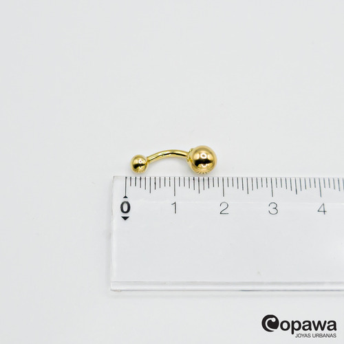 Piercing Ombligo Navel Oro 18k Bolita 6mm Liso - Copawa Joyas
