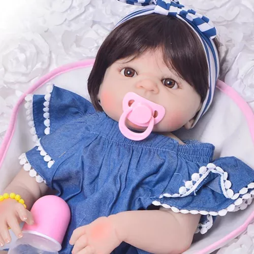 Boneca Bebê Reborn Real 100% Silicone