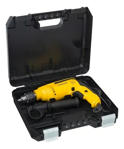 Furadeira de Impacto com Chave VVR Stanley Modelo SDH710KA Furadeira com Motor Potente de 710 watts Ferramenta com Velocidade Ajustável Acompanha Maleta e 5 Brocas 220v