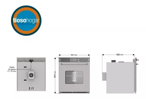 El único Horno de empotrado de 90 cm - Luxor Gas Rosario