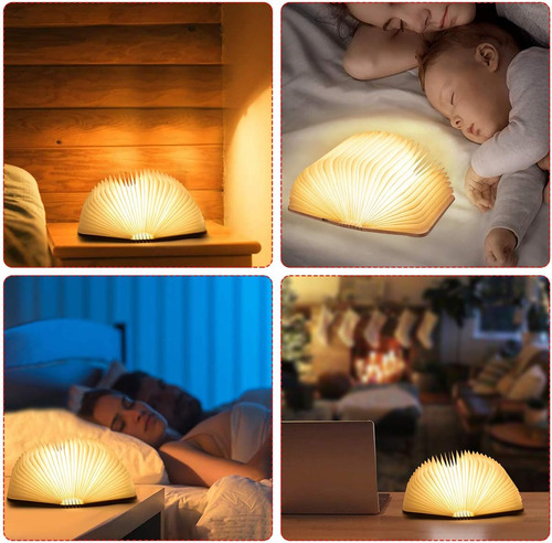 Mini Lámpara Plegable De 8 Colores, Luces De Madera Portátil