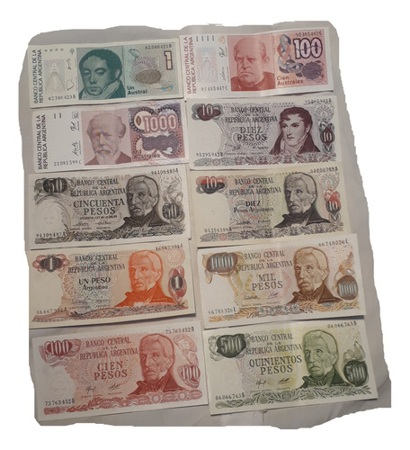  Billetes Argentina Pesos Australes Sc Y Ebc X 10 Oferta !