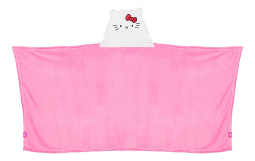 Manta Polar Capucha 3d 180cm Stitch Bluey Spiderman Disney Hello Kitty Rosa