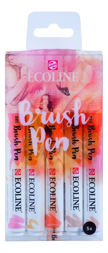 Ecoline Brush Pen Marcador Set X 5 Unidades Beige Rosa Color Coral Claro