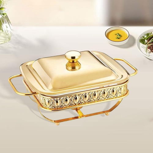 Bandeja Para Servir Platos De Frotamiento, Juego De Oro