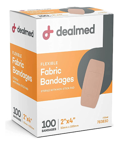 Dealmed Vendajes Adhesivos Flexibles De Tela, 100 Unidades (