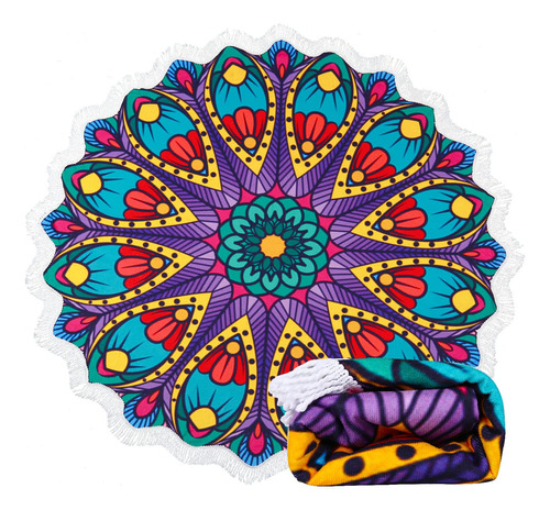 Lewelove Toalla De Playa Redonda Con Mandalas, De Micr Lar#1