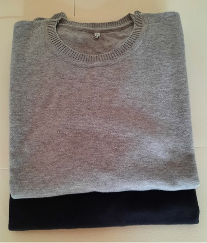 Sweater Cuello Redondo Gris Xl