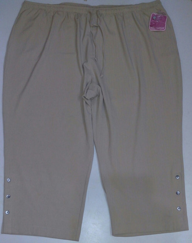 Pantalon Capri Dama Extra Plus 6x 34w-36w Silhouetes Spandex