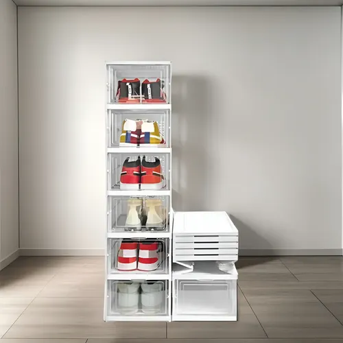 Sapateira Vertical Empilhável Caixa Sapato Tênis 6 Andares Cor Br...