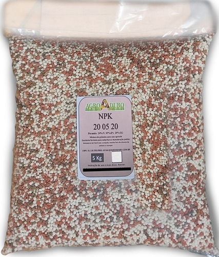 Fertilizante Npk 20 05 20 - 25kg P/ Seu Jardim Frutiferas