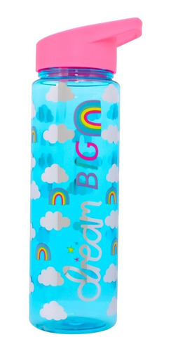 Botella De Agua Plegable Peschelle Con Popote Nubes