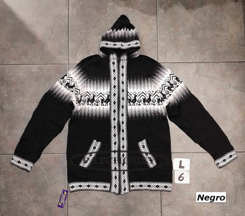 Imagen 6 de 7 de Sweater Campera Pullover Lana Alpaca Capucha Talle L (large)