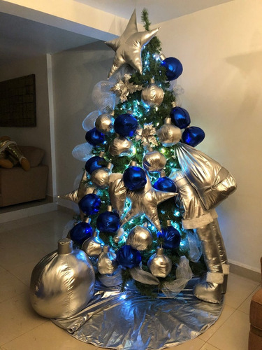 Pie De Pino Para Pino Navidad Color Plata$890.00
