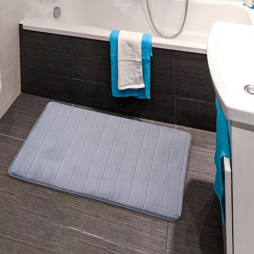 2 Alfombrilla De Baño Antideslizante De Secado Rápido Gris