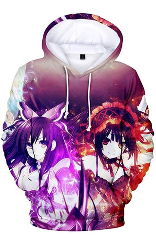 Anime Sudaderas Con Capucha Tokisaki Kurumi Cosplay 3d Jerse