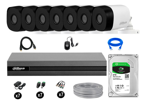 Cámaras De Seguridad Dahua Exterior Kit 7 Hd 720p 2tb P2p