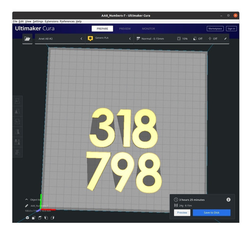 Número 318 798 Grabovoi Abundância Financeira Impressão 3d