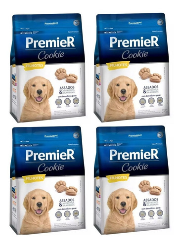 Kit 4un. Cookie P/ Cães Filhotes 250g Premier