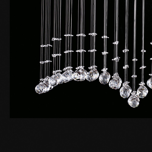 Candil Colgante de Cristal Cortado Gamalux Williams Krystal Gaviota de 6 Luces GU10 Cromado