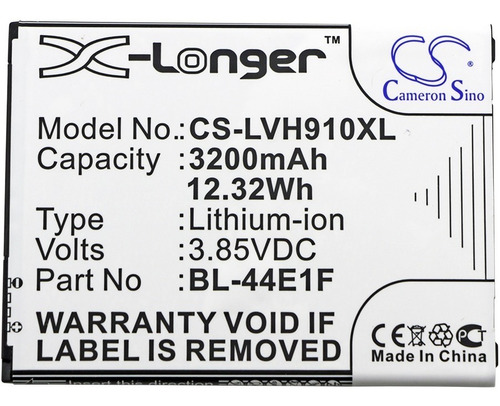 Batería P/ LG H910 Cs-lvh910xl 3200mah 3.85v Li-ion