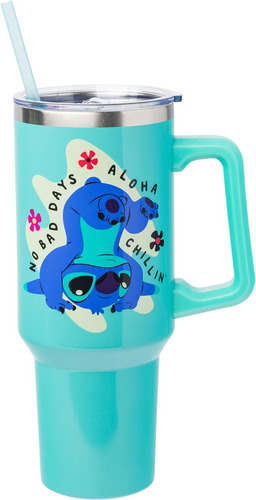 Silver Lilo And Stitch No Bad Days Vaso Acero Inoxidable Con