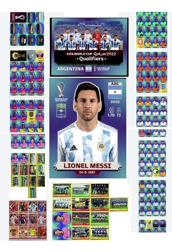 Imagen 2 de 3 de Kit De Figuritas Del Mundial Qatar En Pdf Para Imprimir Azul