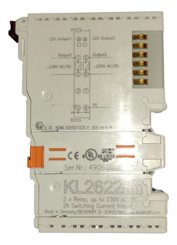 Bus Terminal 2-channel Relay Output  Beckhoff Kl2622 - 0000 