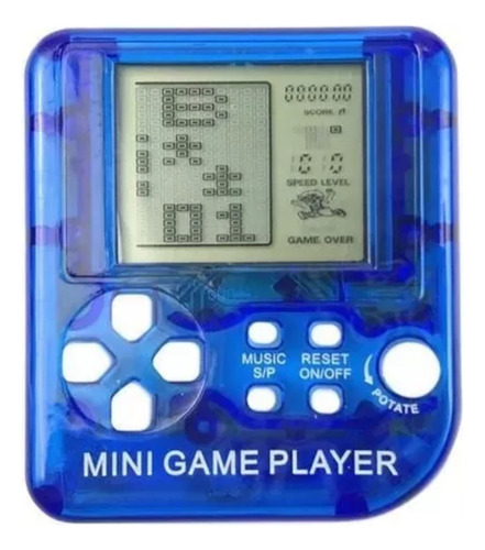3 Mini Game Com Chaveiro Jogo Classico Retro Azul P/ Brinde