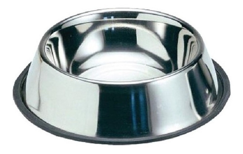 Imagen 2 de 3 de Comedero Acero Inoxidable 33 Cm Antideslizante Perro 96 Oz
