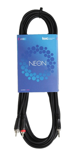 Cable Neon 9002 Kwc 2 Rca A Mini Plug 3,5 Stereo De 6 Metros