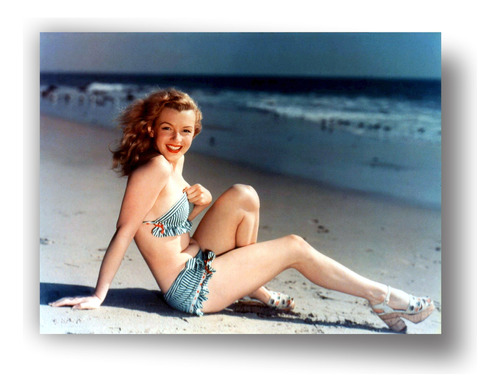 Lienzo Tela Canvas Poster Marilyn Monroe En Playa 50 X 66