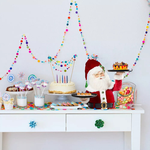 A+ Figura Navidea Con Estatuas De Papá Noel Con Bandeja Pa