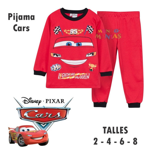 Disney Pijamas de Manga Larga para niños Cars Ajuste Ceñido 