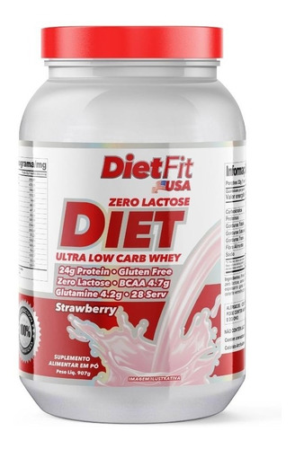 Whey Protein Diet Fit Dissert Sabor Morango