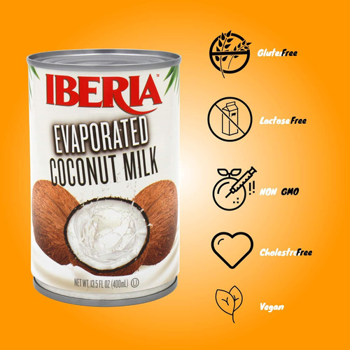 Leche De Coco Evaporada Sin Lactosa Iberia, 13,5 Onzas Líqui