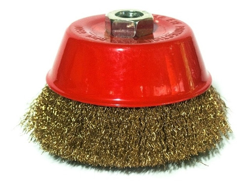 Imagen 1 de 3 de Cepillo De Alambre Tipo Taza 5``x Rosca 5/8 Acero Latonado
