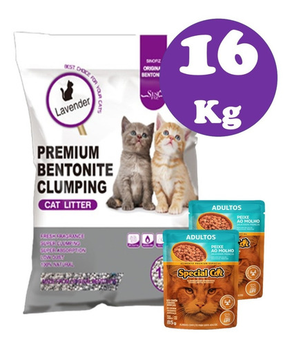 Arena Aglomerante Aroma Lavanda 16 Kg + Regalo