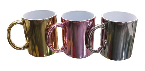 Mug Tipo Espejo Metalizado Para Sublimar X6 Unidades