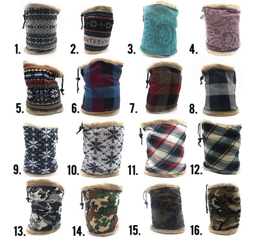 Pack 12 Cuellos Con Piel Termicos Con Diseños Hombre Mujer