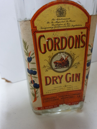 Antigua Botella  De Gordons Gin