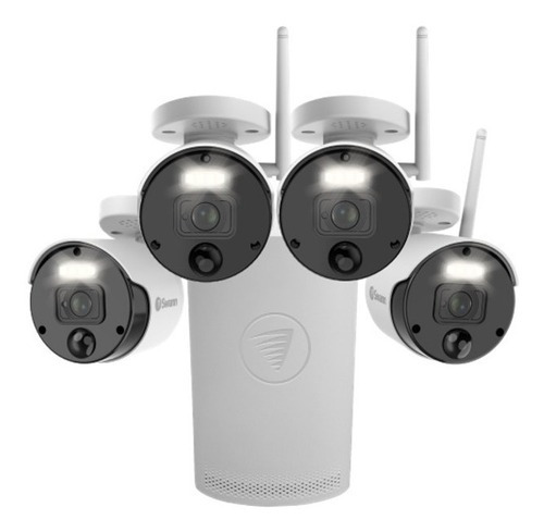 Sistema De Seguridad Swann 4 Cámaras Inalámbricas-luz Alexa