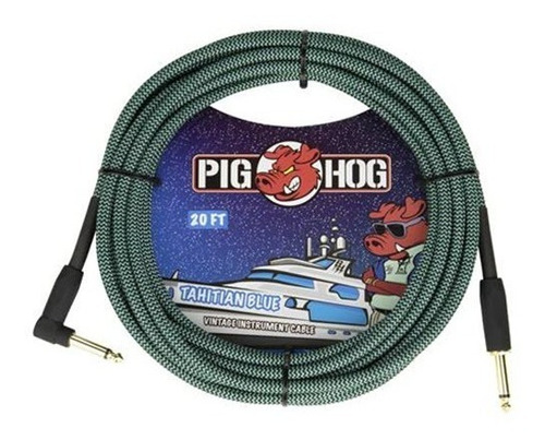 Cable Instrumento Tahitian Blue 6.10m Recto Pighog Pch20tabr