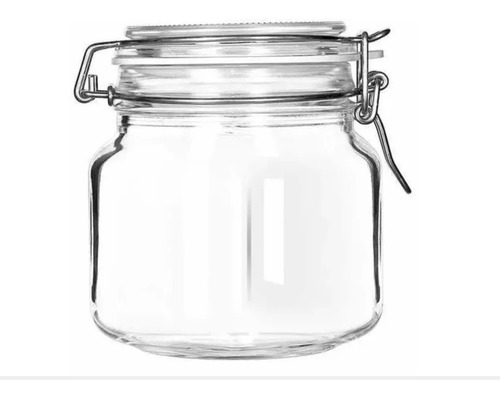 5 Frasco Hermetico Tipo Italiano Frasco Con Broche 750ml Color Blanco