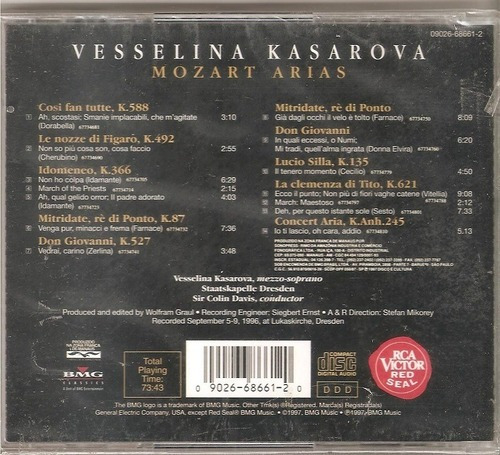 Cd Vasselina Kasarova - Mozart Arias Le Nozze D Figaro) Novo