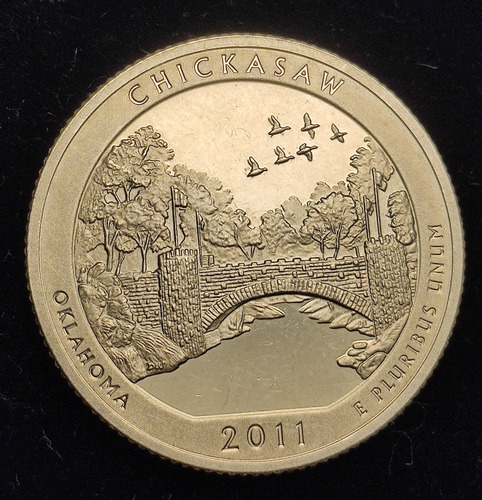 Moneda Un Cuarto De Dolar, Oklahoma 2011, Chickasaw Proof