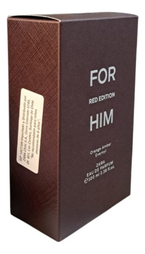 Perfume Zara. For Him Red Edition. 100ml. Edp. Para Hombre
